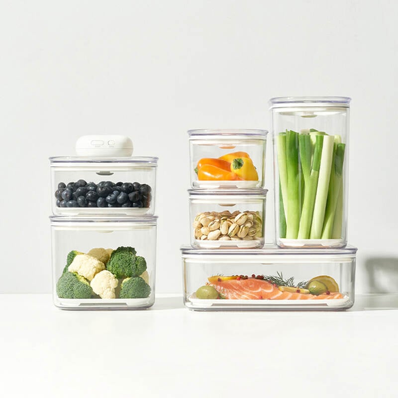 Bộ máy hút chân không và hộp bảo quản thực phẩm LocknLock 7 món Maestro Vaccum LVC401S7 - Màu trắng, , large image number null